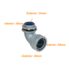 Metalico 32mm Codo Prensa Estopa para Flexible Aislacion IP65