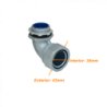 Metalico 32mm Codo Prensa Estopa para Flexible Aislacion IP65
