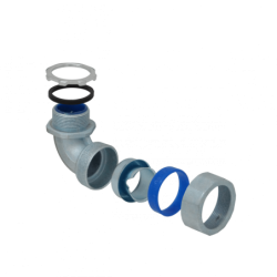 Metalico 32mm Codo Prensa Estopa para Flexible Aislacion IP65