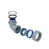 Metalico 32mm Codo Prensa Estopa para Flexible Aislacion IP65