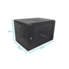 LINKMADE 45CM-FONDO 7U GABINETE RACK PARED NEGRO