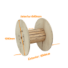 Diametro-100cm Ancho-70cm Carrete Vacio Madera p/Cable de Fibra Optica