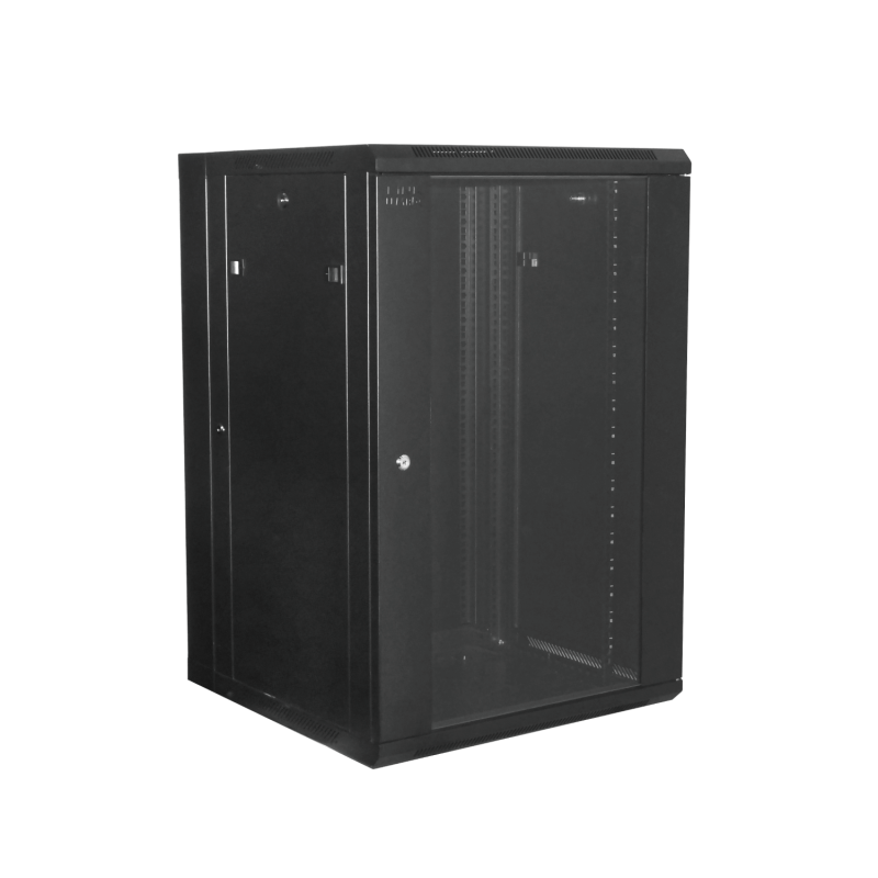 LINKMADE 18U RACK DOBLE BISAGRA 60CM-FONDO NEGRO INC-2U