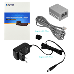 PLANET 1-SFP-1000 1-RJ11 Fibra Sobre VDSL2 1,4km CO/CPE 4-DIP inc-5V