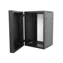 LINKMADE 18U RACK DOBLE BISAGRA 60CM-FONDO NEGRO INC-2U