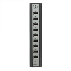 HUB 10-USB2.0 Cargador-2A inc-5VDC/10W