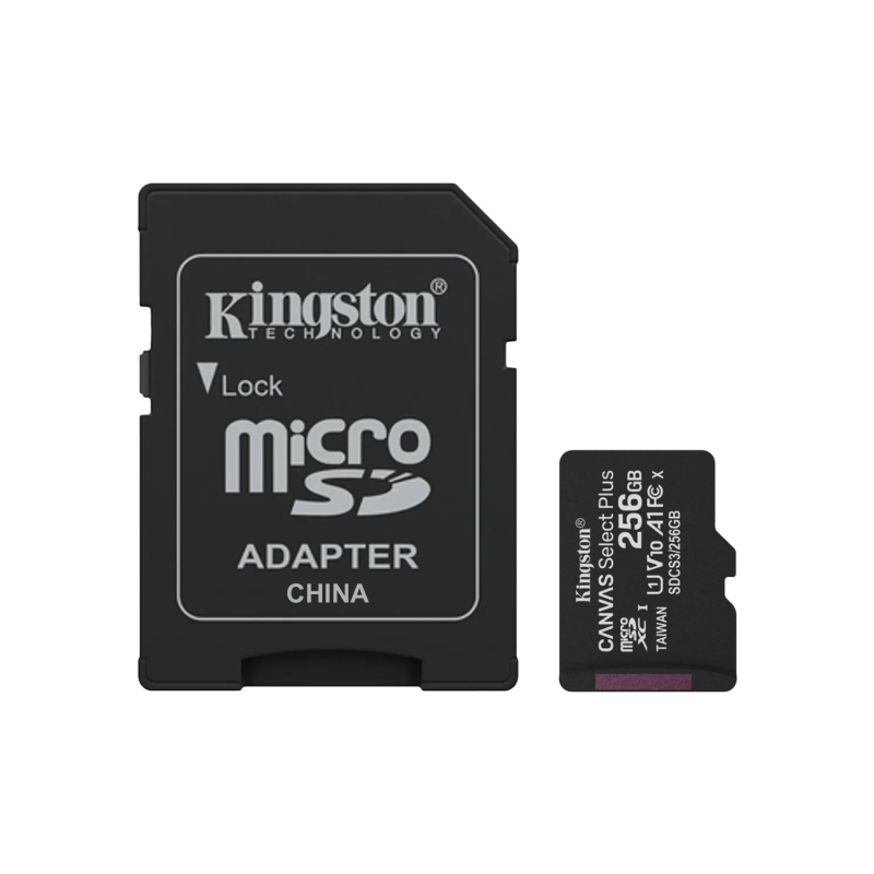 KINGSTON 256GB MicroSD c/Adaptador-SD 100/85mb/s Class10 UHS-I U1 V10