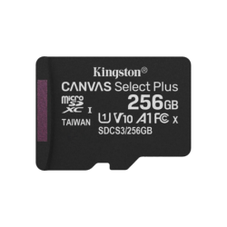 KINGSTON 256GB MicroSD c/Adaptador-SD 100/85mb/s Class10 UHS-I U1 V10