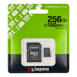 KINGSTON 256GB MicroSD c/Adaptador-SD 100/85mb/s Class10 UHS-I U1 V10