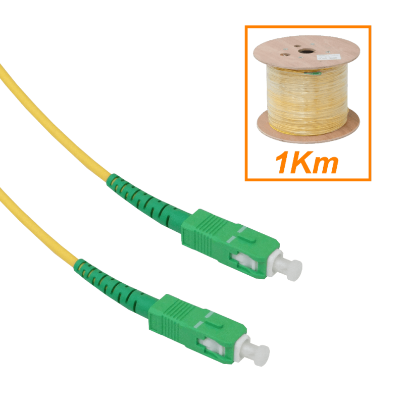 1km 1-Fibra SC/APC-SC/APC MonoModo SM Jumper 1000mt 3mm inc-carrete
