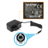 BROTHER 12VDC 2,0A 24W interior Plug5,5x2,1mm p/PT-D400/D600/E300/E550