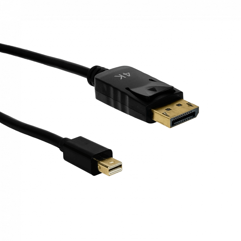 DisplayPort-M MiniDisplayPort-M 1,8mt 180cm Cable Macho-Macho 4K Negro