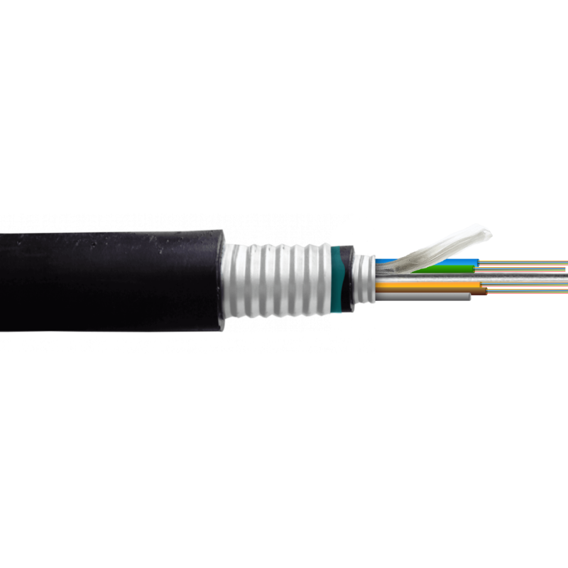 Soterrado SM 24-Fibra G652D Cable Armadura 2xPE 12,5mm Monomodo GYTA53
