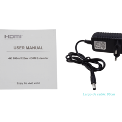 HDMI 4K Extension-UTP CAT5E/CAT6 100mts inc-5V-1A