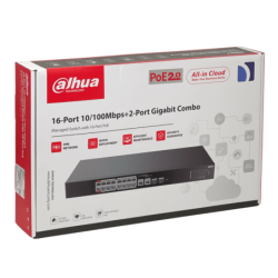 DAHUA 16-100-Poe+af/at/bt 2-1000 2-SFP 190W-tot Console Switch Rack