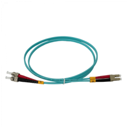 1mt LC-ST OM3 Multimodo MM Duplex Jumper Fibra 3.0mm 50/125um