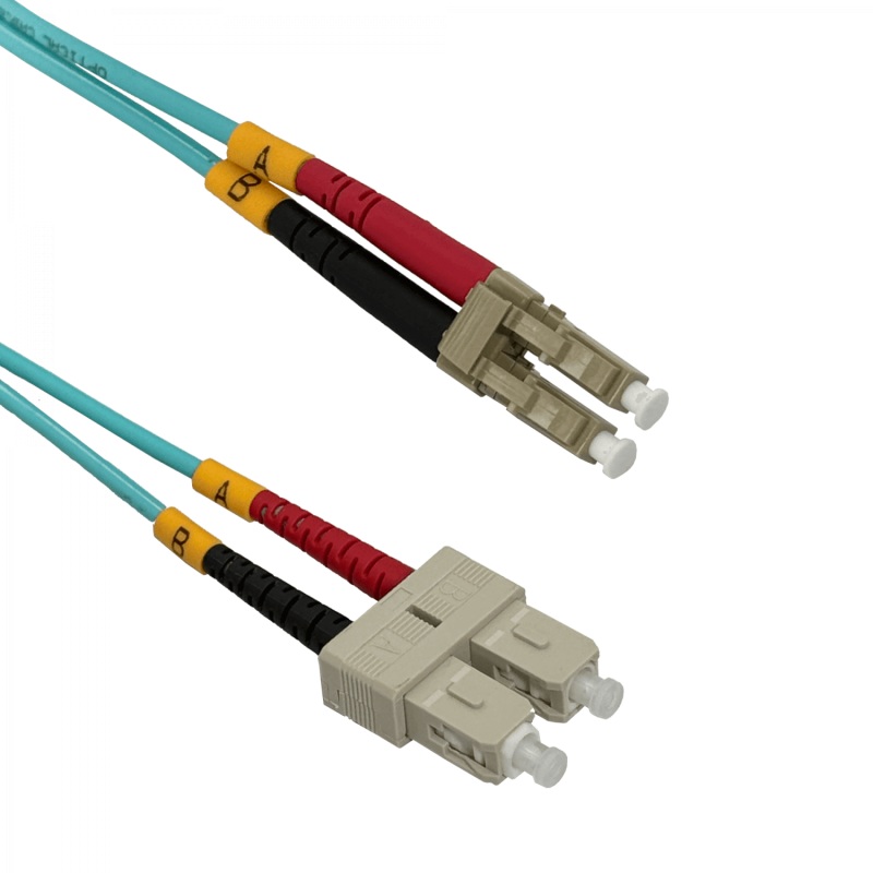 100mt LC-SC OM3 MultiModo MM Duplex Jumper Fibra 50/125um 3.0mm LSZH