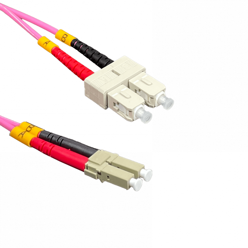 LSZH 50mt LC-SC OM4 MultiModo MM Duplex Jumper Fibra 50/125um 3mm