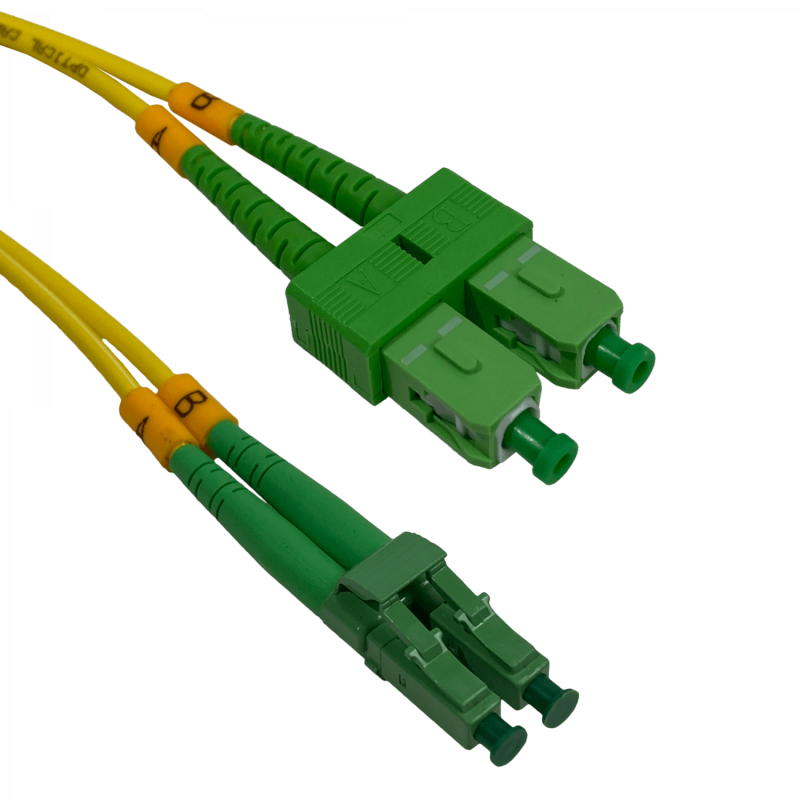 2mt SC/APC-LC/APC MonoModo SM Duplex Jumper Cable Fibra 9/125um 3mm