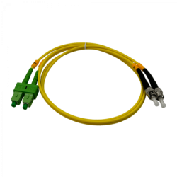 1mt SC/APC-ST/UPC MonoModo SM Duplex Jumper Cable Fibra 9/125um 3mm