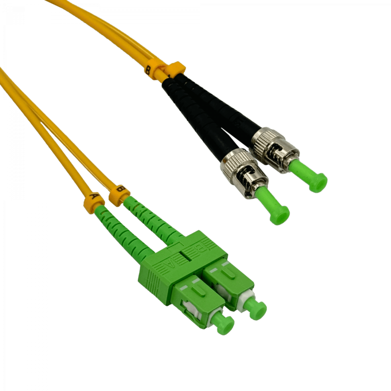 5mt SC/APC-ST/APC MonoModo SM Duplex Jumper Cable Fibra 9/125um 3mm