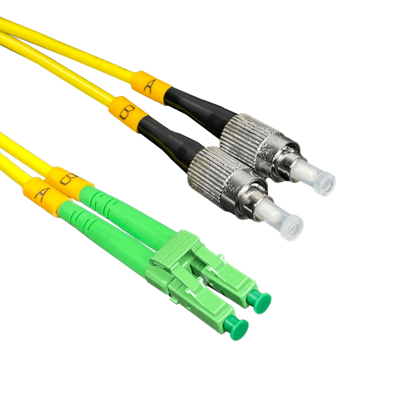 1mt LC/APC-FC/UPC MonoModo SM Duplex Jumper Cable Fibra 9/125um 3mm