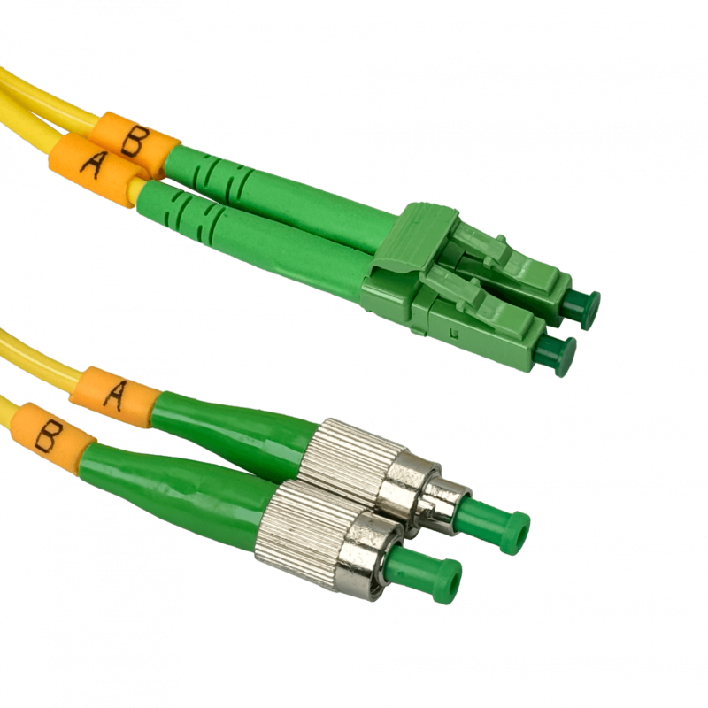 1mt LC/APC-FC/APC MonoModo SM Duplex Jumper Cable Fibra 9/125um