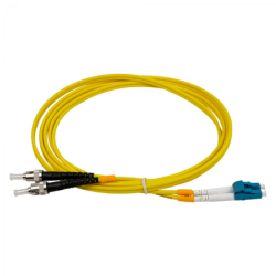 2mt LC-ST/UPC MonoModo SM Duplex Jumper Cable Fibra 9/125um 3mm LSZH