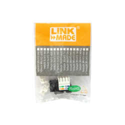 LINKMADE Negr Cat5E U/UTP Punchable Keystone Conector Hembra RJ45