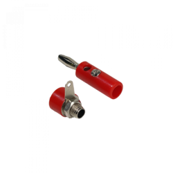 Conector Rojo Banana Plug 4mm Macho y Hembra J072