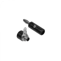 Conector Negro Banana Plug 4mm Macho y Hembra J072