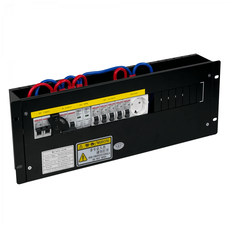 63A 1-Fase Sistema de Transferencia Manual 5-out 1-Schuko Rack 4U