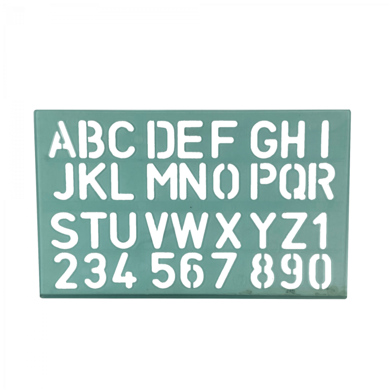 Normografo Planilla Plastica Letras y Numeros 30mm 150x240x2mm