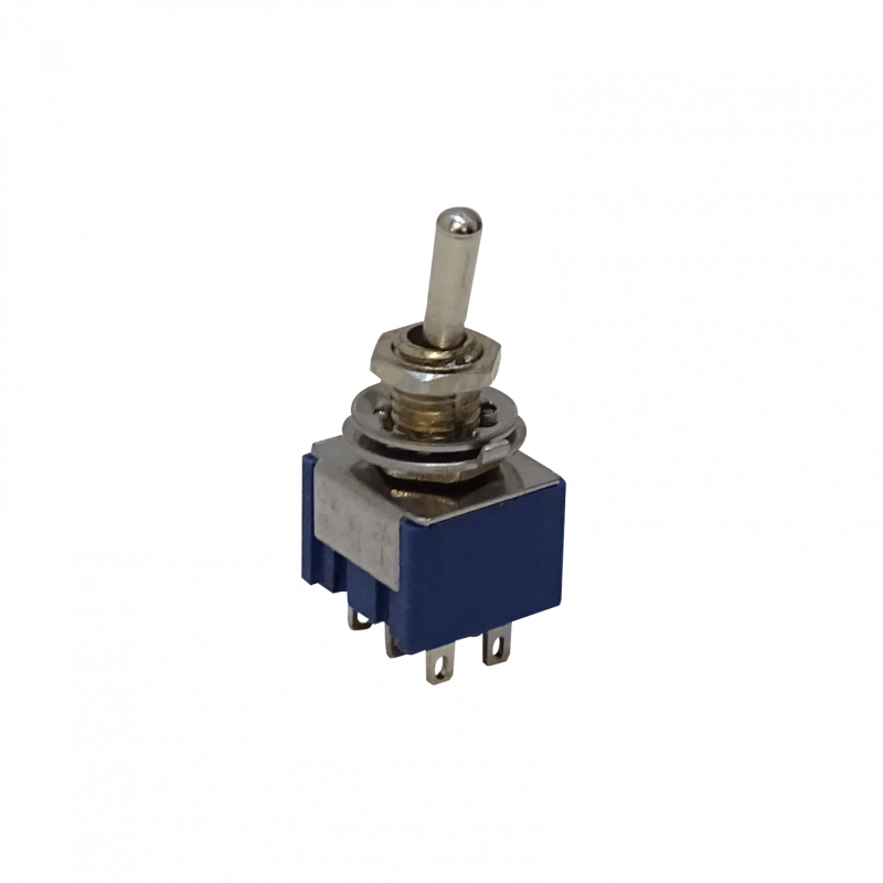 Interruptor 6-Pin 2-Pos Celeste ON-ON Toggle Perilla 250V 3AMP DPDT