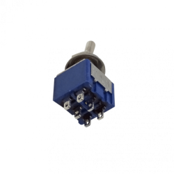 Interruptor 6-Pin 2-Pos Celeste ON-ON Toggle Perilla 250V 3AMP DPDT