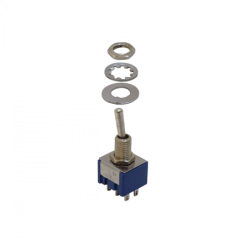 Interruptor 6-Pin 2-Pos Celeste ON-ON Toggle Perilla 250V 3AMP DPDT