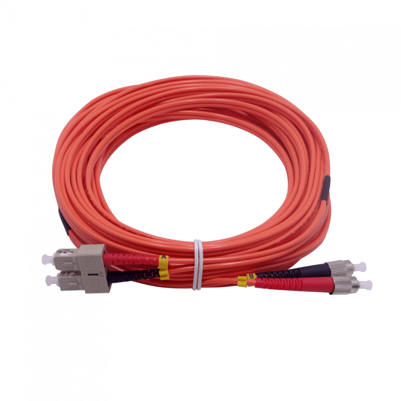 10mt SC-FC OM1 MultiModo MM Duplex Jumper Fibra 62.5/125um LSZH