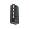HUB 4-Puertos USB3.0 1-AM 4-AH Switch Independiente inc-Cable USB