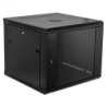 LINKMADE Desarmado 9U 60cm-Fondo Gabinete Rack Pared Muro Negro