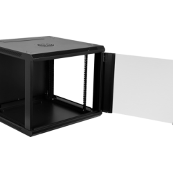 LINKMADE Desarmado 9U 60cm-Fondo Gabinete Rack Pared Muro Negro
