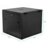 LINKMADE Desarmado 9U 60cm-Fondo Gabinete Rack Pared Muro Negro