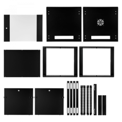 LINKMADE Desarmado 9U 60cm-Fondo Gabinete Rack Pared Muro Negro