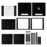 LINKMADE Desarmado 9U 60cm-Fondo Gabinete Rack Pared Muro Negro