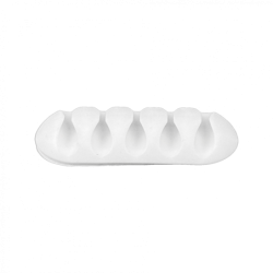 Organizador de 5 Cable Escritorio Adhesivo Silicona Blanco 27x67mm