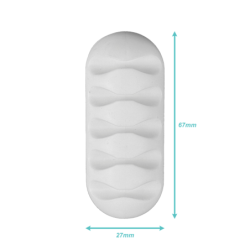Organizador de 5 Cable Escritorio Adhesivo Silicona Blanco 27x67mm