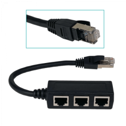 Adaptador de Red Divisor de Cable Ethernet CAT6 1-RJ45-M 3-RJ45-H
