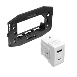 KALOP Type-C 1xUSB-C 1xUSB-A Total 3A 10W 100-240VAC Bastidor KS40493