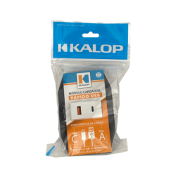 KALOP Type-C 1xUSB-C 1xUSB-A Total 3A 10W 100-240VAC Bastidor KS40493