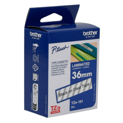 BROTHER 36mm Negro en Fondo Transparente Cinta 8mt p/PT-P900W PT9700PC