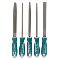 TOTAL Set limas 5-piezas Acero T12 8-pulgadas 203mm THT918516